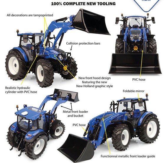 New Holland T5.120 Dual Command with frontloader 655 LU 2025 - 1:32